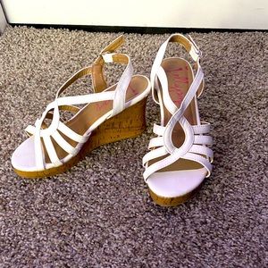 White Strappy Wedges